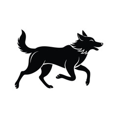 black dog running