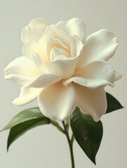 Fototapeta premium Pure white gardenia flower isolated on white background, perfect for botanical and floral photography