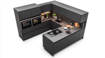 Modern U-Shaped Kitchen Design