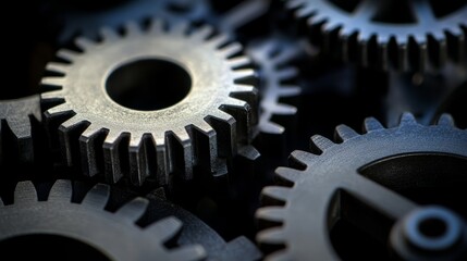 Interlocking Gears in Focus: Mechanical Precision
