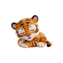 Cute sleeping tiger. 3D Element for Composition