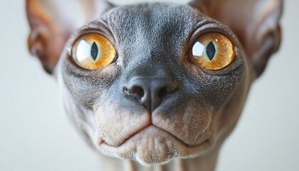 Obraz premium Sphynx cat portrait, close-up, indoors