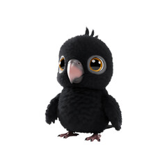 Fototapeta premium cute black parrot. 3D element for composition