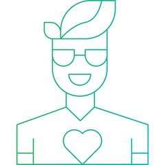 Fashion influencer Male single vector icon illustration