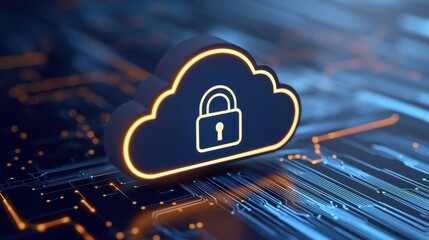 Cloud security awareness protecting your data encryption digital environment virtual viewpoint cyber safety concept