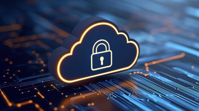 Cloud security awareness protecting your data encryption digital environment virtual viewpoint cyber safety concept