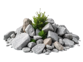 pile of stones and plants - ai generated
