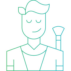 Makeup Artist Male single vector icon illustration