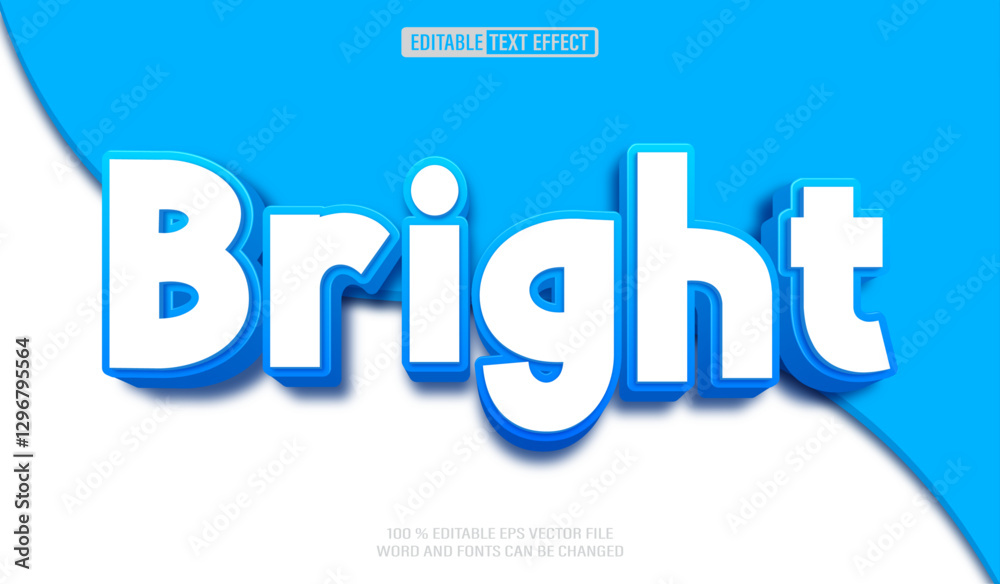 Poster editable 3d text style effect - bright text effect template