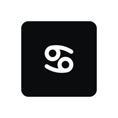 Zodiac horoscope. Cancer astrological icon symbol. Stylized star sign esoteric. Simple line vector illustration.