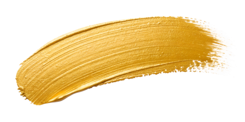 Gold Brush Stroke on Transparent Background for Bold and Chic Artistry, PNG Transparent
