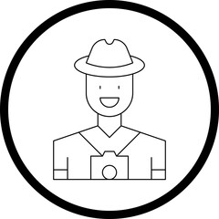 Photographer Male single vector icon illustration