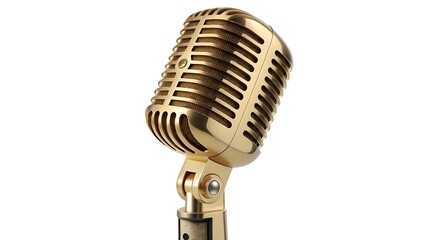 Fototapeta premium Elegant Gold Vintage Microphone Classic Design & Timeless Quality V4