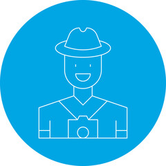 Photographer Male single vector icon illustration