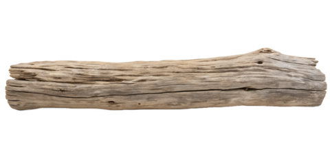 Weathered Driftwood Piece on Transparent Background for Coastal Home Vibes, PNG Transparent