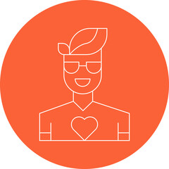 Fashion influencer Male single vector icon illustration