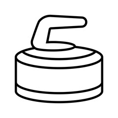 Simple black and white curling icon featuring a curling stone