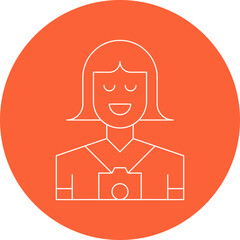 Photographer Female single vector icon illustration