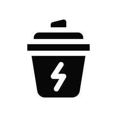 protein shake glyph icon. Strong and solid vector icon for websites, mobile interfaces, presentations, and visual branding. High quality and easy to edit.