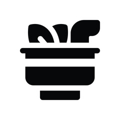 soup glyph icon. Strong and solid vector icon for websites, mobile interfaces, presentations, and visual branding. High quality and easy to edit.
