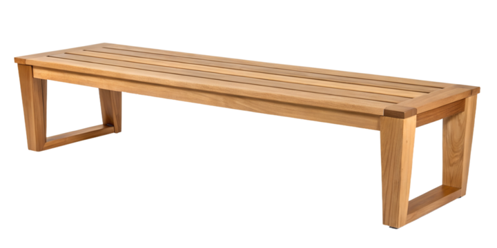 Modern Wooden Bench on Transparent for Contemporary and Functional Seating, PNG Transparent