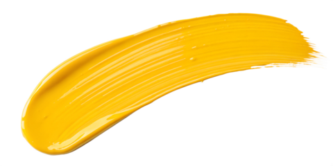 Yellow Stroke of Paint on Transparent for Vibrant and Cheerful Visuals, PNG Transparent