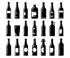 set of wine bottles