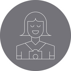 Photographer Female single vector icon illustration