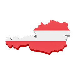 Fototapeta premium Austria Map With National Flag Design On Transparent Background 