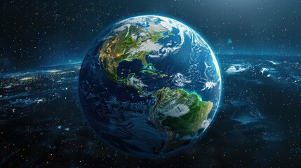 Vibrant View of Earth from Space Showcasing Lush Landscapes and Exquisite Natural Features Across Continents
