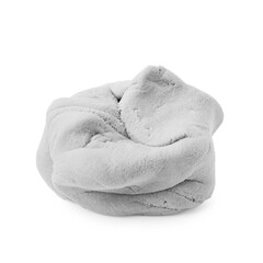 Piece of grey play dough isolated on white