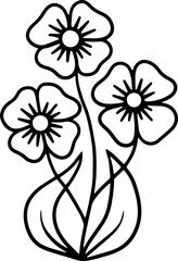 Obraz premium Line art hand drawn plant, floral design element