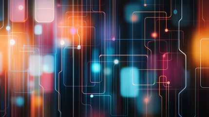 Fototapeta premium A beauty futuristic abstract background in a high-tech style. Shining lines and patterns resembling neural networks, connections, and digital circuits.