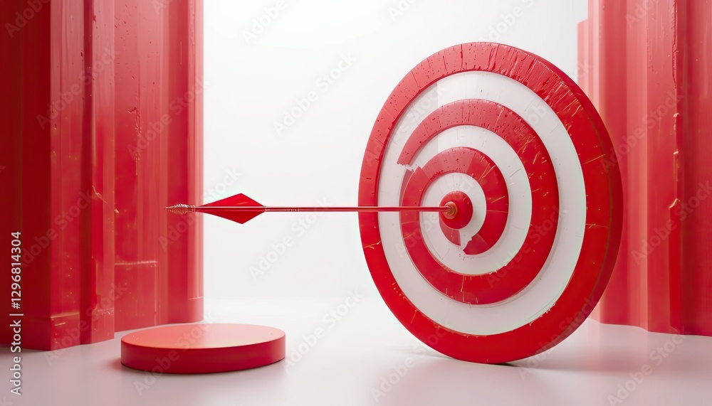Wall mural target achievement visualization studio 3d rendering minimalist front view conceptual design