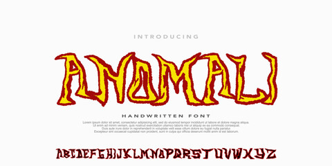 Dark Lettering tattoo vector type font. Concept of Grunge type font with Gothic Punk Rock elements.Scary tattoo font concept. Rock style lettering for y2k print design