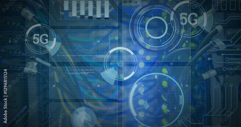 Poster image of 5g text and digital data processing over computer servers