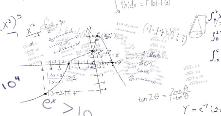 Image of mathematical data processing over white background