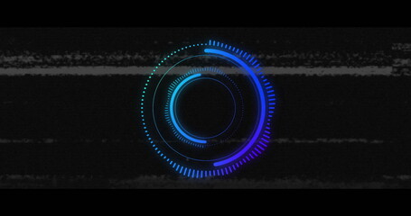 Image of scope scanning and data processing over dark background