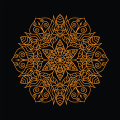 Decorative Mandala Design with Abstract Floral and Geometric Elements for Relaxation