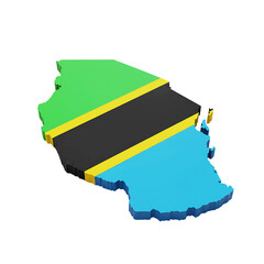 Fototapeta premium Tanzania Country Outline with Stylized Design and Patriotic Symbolism On Transparent Background 