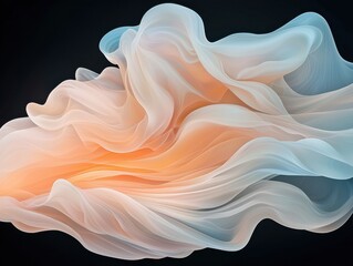 Obraz premium Dynamic flowing abstract art digital visual design minimalist space close-up view serenity concept