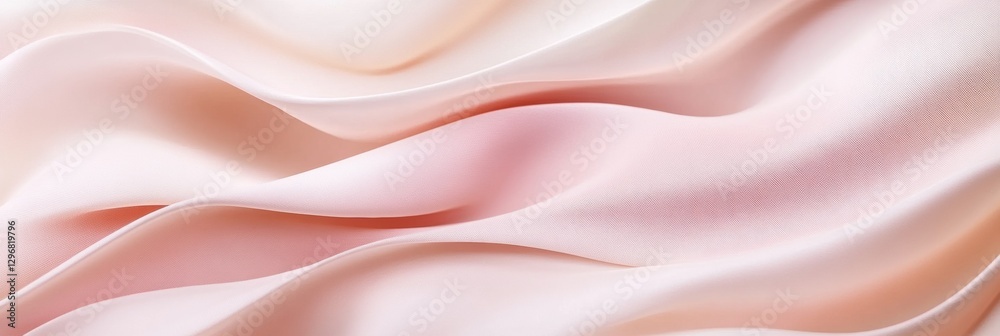 Aufkleber Silk fabric in soft pastel colors elegantly draping to create smooth waves and gentle folds. Generative AI