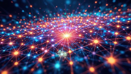 Obraz premium Dynamic network visualization digital realm infographic abstract aerial view connectivity concept