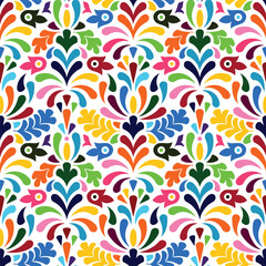 Vector Otomi Style Square Seamles Pattern