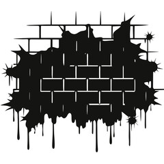 artistic graffiti wall silhouette vector illustration