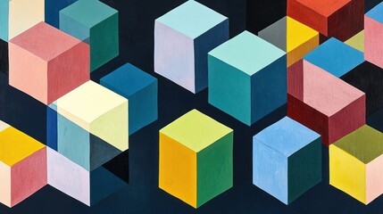 Obraz premium Abstract geometric pattern of overlapping cubes