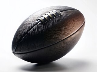 Fototapeta premium Rotating Silhouette of Classic American Football, Black Leather, Isolated