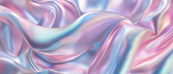 Obraz premium Soft Pastel Metal Texture Displaying a Smooth, Flowing Surface in Gentle Hues of Pink and Blue for Creative Design Applications