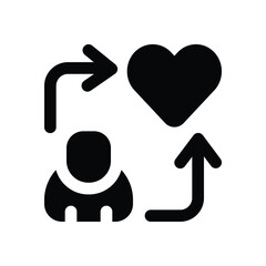 empathy glyph icon. Strong and solid vector icon for websites, mobile interfaces, presentations, and visual branding. High quality and easy to edit.