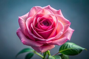 Single Pink Rose Bloom - Elegant Portrait Photography